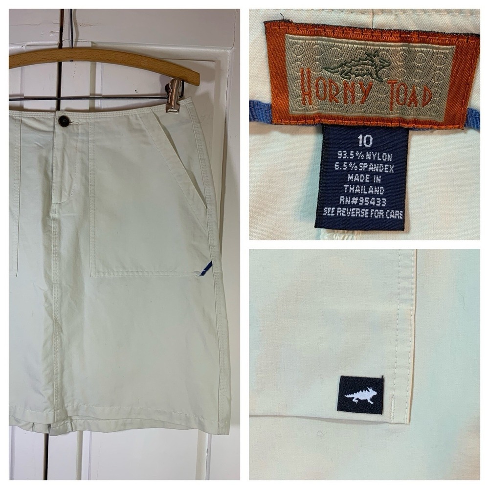 Horny Toad A-Line Hiking Skirt Womens Size 10 Beige Outdoor Travel Nylon Stretch